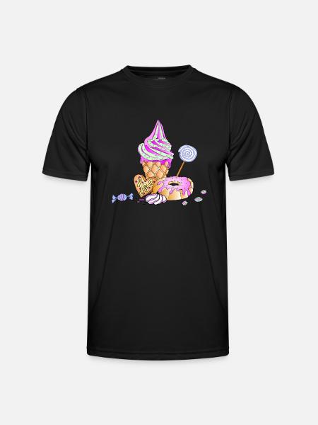 Ice cream sundae slik konfekture sukker slik - Funktionsshirt til herrer - sort