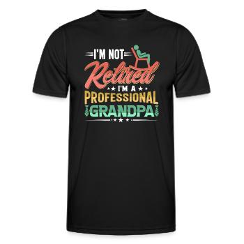 Je ne suis pas à la retraite Je suis un grand-père professionnel Opa - T-shirt sport Homme - noir - Devant - AI Model Male 178 dark (178cm)