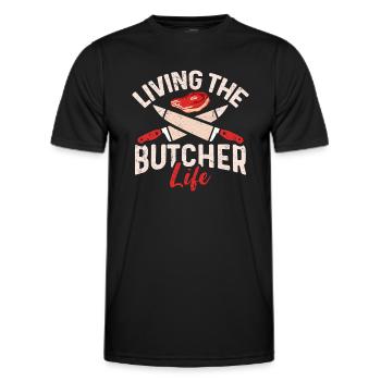 Butcher Butcher Butcher Butcher’s Gift - T-shirt sport Homme - noir - Devant - AI Model Male 178 dark (178cm)