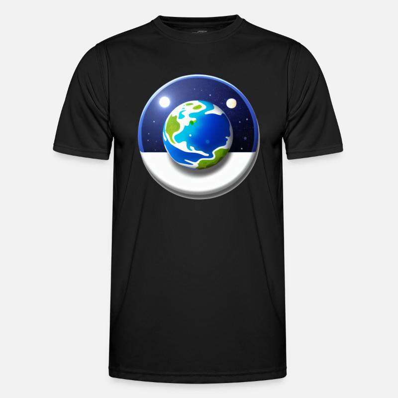 Représentation de bande dessinée 3D de la planète Terre 12 T-shirt sport Homme