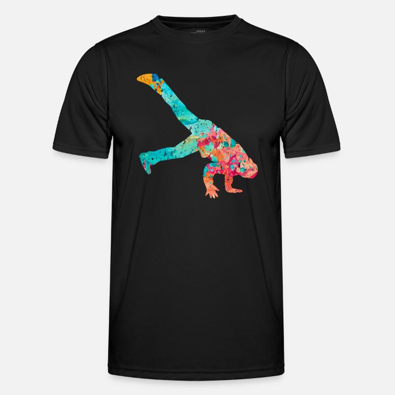 Breakdance Breakdancer PopArt Männer Funktions-T-Shirt