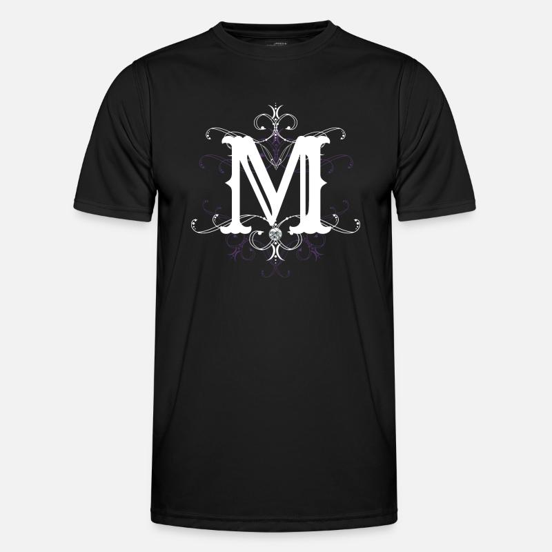Buchstabe M Buchstabe-M - Männer Funktions-T-Shirt - Schwarz