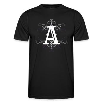 Lettre A, point A) - T-shirt sport Homme - noir - Devant - AI Model Male 178 dark (178cm)