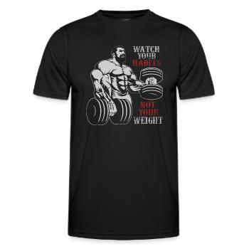 Watch Your Habits Gym Design - Männer Funktions-T-Shirt - Schwarz - Vorne - AI Model Male 178 dark (178cm)