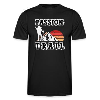 passion trail - T-shirt sport Homme - noir - Devant - AI Model Male 178 dark (178cm)