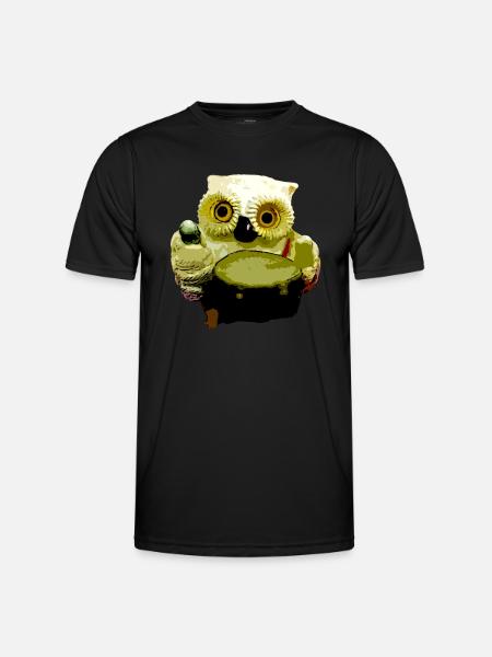 Owl musician - Men's Functional T-Shirt - black