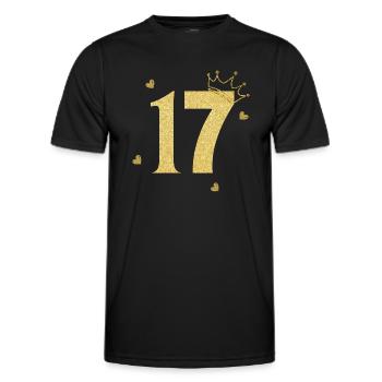 17th anniversary golden crown - Men's Functional T-Shirt - black - Front - AI Model Male 178 dark (178cm)