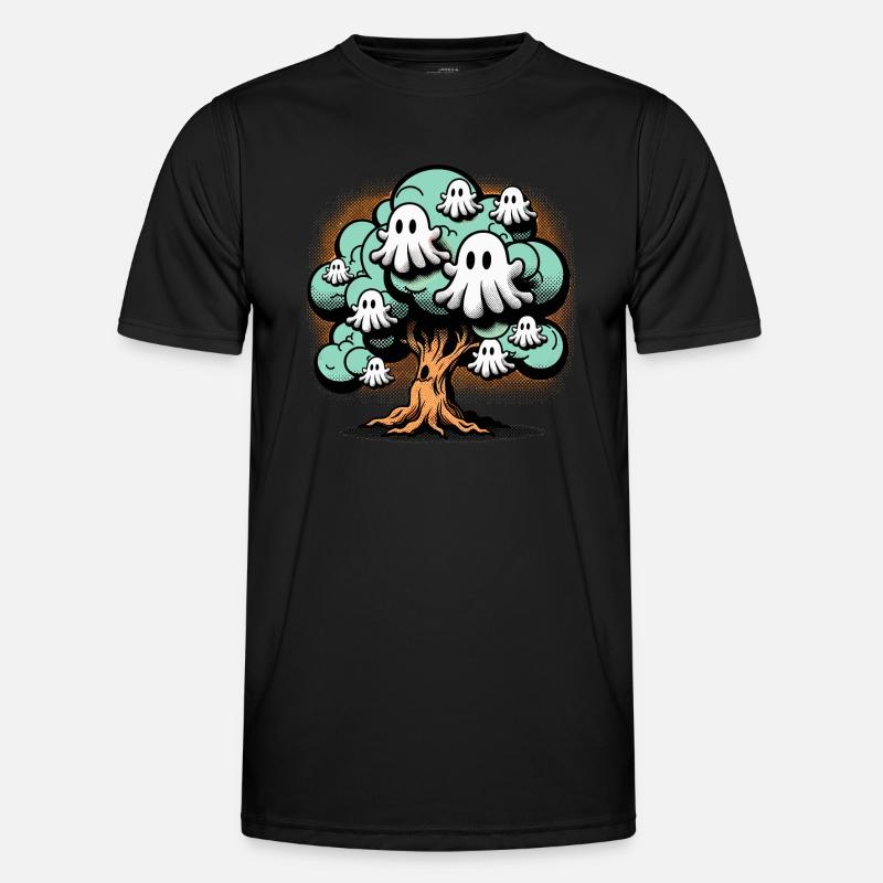 Retro Ghost Tree T-Shirt Männer Funktions-T-Shirt