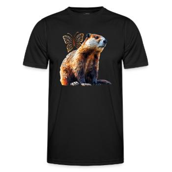 Biber - Männer Funktions-T-Shirt - Schwarz - Vorne - AI Model Male 178 dark (178cm)