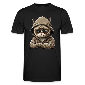 Mitarbeiter Arbeitskollegen Teenager Katzen - Männer Funktions-T-Shirt - Schwarz - Vorne - AI Model Male 178 dark (178cm)