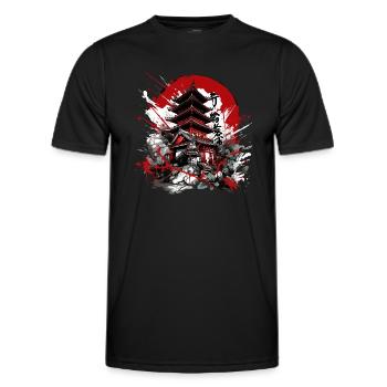 Japan Japanese Temple Nihon - Men's Functional T-Shirt - black - Front - AI Model Male 178 dark (178cm)