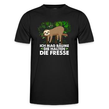 I like trees that keep their mouths shut - Men's Functional T-Shirt - black - Front - AI Model Male 178 dark (178cm)
