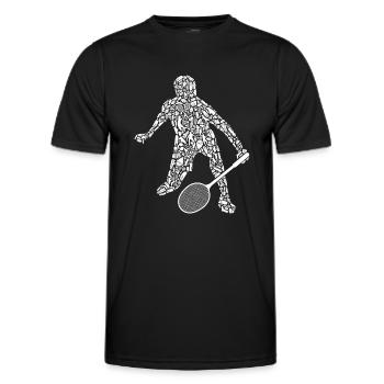 Joueurs de badminton Badminton Garçons - T-shirt sport Homme - noir - Devant - AI Model Male 178 dark (178cm)