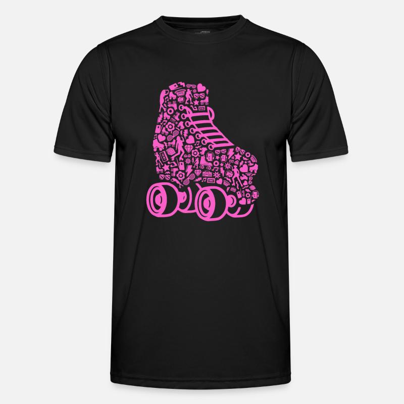 Rollschuhe Rollschuh Damen Mädchen Roller Skates - Männer Funktions-T-Shirt - Schwarz