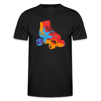 Roller Skates Roller Skates Colorful Girls Roller Skate - Men's Functional T-Shirt - black - Front - AI Model Male 178 dark (178cm)