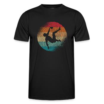 Kletterer Bouldern Fingerabdruck Berge Klettern - Männer Funktions-T-Shirt - Schwarz - Vorne - AI Model Male 178 dark (178cm)