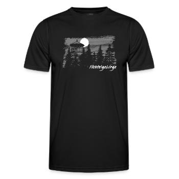 Fichtelgebirge Pinselstrich Waldstein - Männer Funktions-T-Shirt - Schwarz - Vorne - AI Model Male 178 dark (178cm)