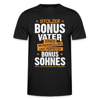 Stiefvater stolzer Bonus Vater & Bonus Sohn - Männer Funktions-T-Shirt - Schwarz - Vorne - AI Model Male 178 dark (178cm)