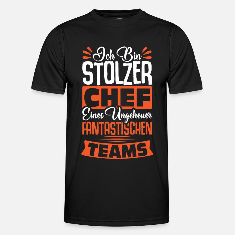 Stolzer Chef Chef Mann Abteilungsleiter Teamchef Männer Funktions-T-Shirt