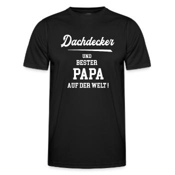 Dachdecker Bester Papa Vatertag Geburtstag - Männer Funktions-T-Shirt - Schwarz - Vorne - AI Model Male 178 dark (178cm)