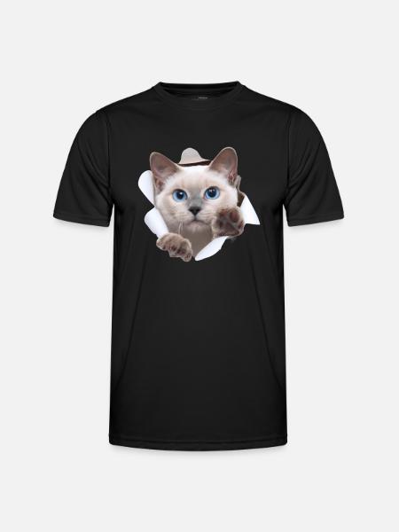 Bébé chat du monde caché - T-shirt sport Homme - noir