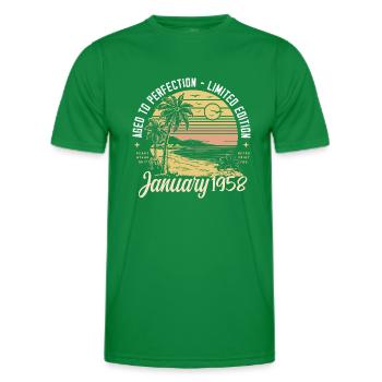 1958 Geburtstag Januar 1958 - Geschenk Januar 1958 - Männer Funktions-T-Shirt - Kelly Green - Vorne - AI Model Male 178 dark (178cm)