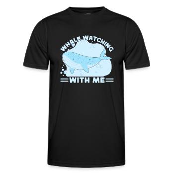 Whale Watching With Me Whale Lover Gift - Männer Funktions-T-Shirt - Schwarz - Vorne - AI Model Male 178 dark (178cm)