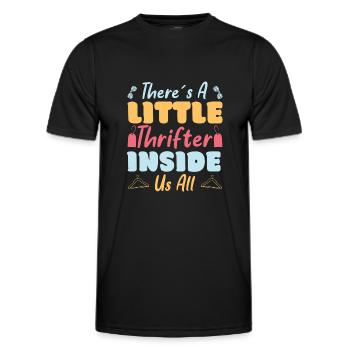 Thrift Shopper Little Thrifter Inside Us All - Männer Funktions-T-Shirt - Schwarz - Vorne - AI Model Male 178 dark (178cm)