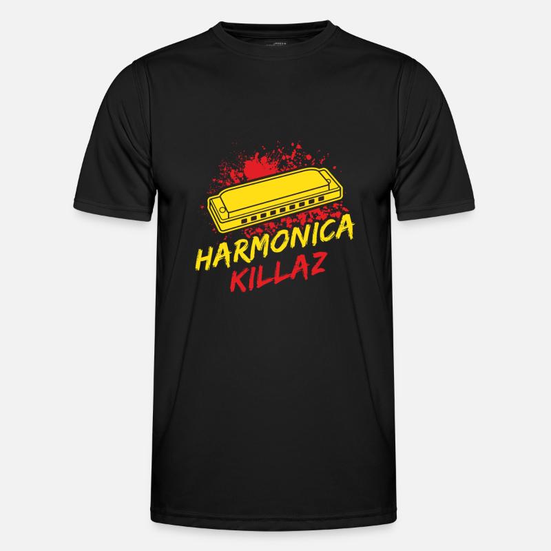 Funny Harmonica Player Killaz Harmonica - Männer Funktions-T-Shirt - Schwarz