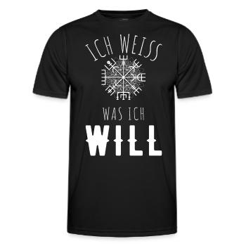 Wegweiser MOTIVATION - VEGVISIR - Männer Funktions-T-Shirt - Schwarz - Vorne - AI Model Male 178 dark (178cm)