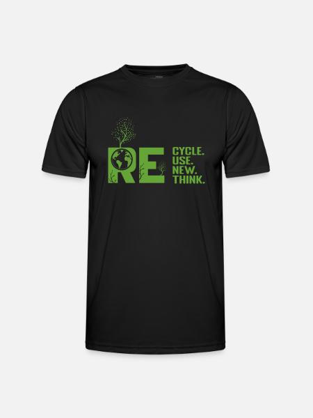 ReCycle ReUse ReNew ReThink - Men's Functional T-Shirt - black