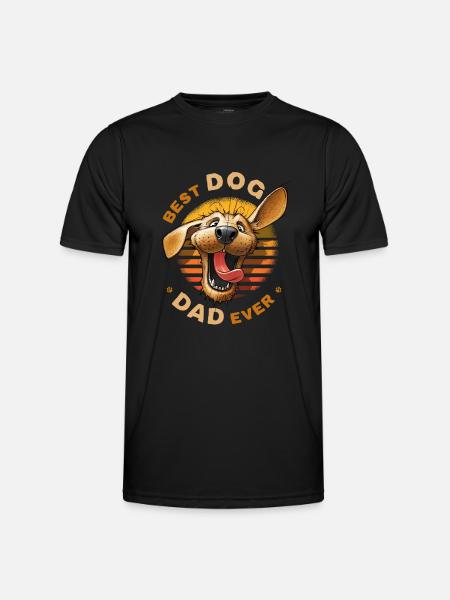 Best Dog Dad Ever Golden Retriever Master Father - Men's Functional T-Shirt - black