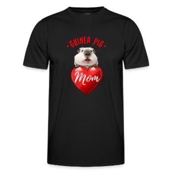 Cochon d’Inde Maman - Mère - Amour - T-shirt sport Homme - noir - Devant - AI Model Male 178 dark (178cm)