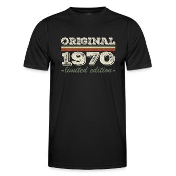 Legend since 1970 Born 1970 Birthday 1970 - Men's Functional T-Shirt - black - Front - AI Model Male 178 dark (178cm)