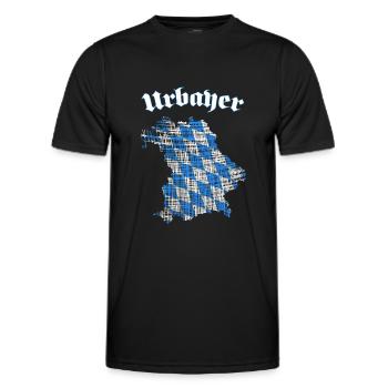 Bayern, bayrisches original, Urbayer, Minga - Männer Funktions-T-Shirt - Schwarz - Vorne - AI Model Male 178 dark (178cm)