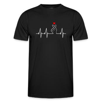 K-pop Saranghae Finger Signe Kpop Finger Heart - T-shirt sport Homme - noir - Devant - AI Model Male 178 dark (178cm)