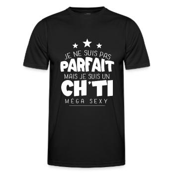 Ch'ti cadeau drôle sexy homme chti chtimi région - T-shirt sport Homme - noir - Devant - AI Model Male 178 dark (178cm)