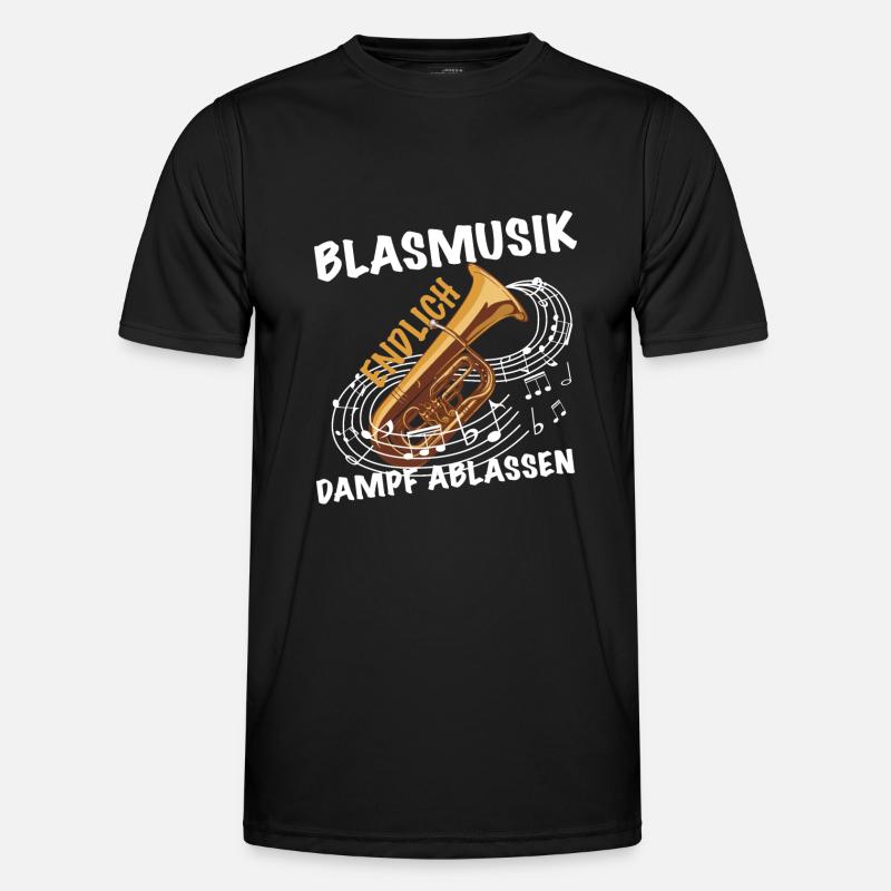 Blasmusik endlich dampf ablassen - Männer Funktions-T-Shirt - Schwarz