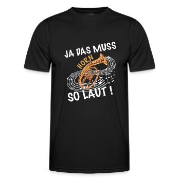 Ja das muss so laut Blasmusik Tenor - Männer Funktions-T-Shirt - Schwarz - Vorne - AI Model Male 178 dark (178cm)