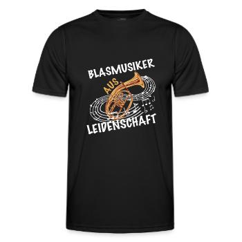 Blasmusiker aus Leidenschaft Tenor - Männer Funktions-T-Shirt - Schwarz - Vorne - AI Model Male 178 dark (178cm)