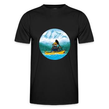 Kayak Canoë Sports nautiques Lac Kayak - T-shirt sport Homme - noir - Devant - AI Model Male 178 dark (178cm)