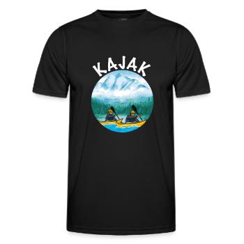 Kajak - Männer Funktions-T-Shirt - Schwarz - Vorne - AI Model Male 178 dark (178cm)