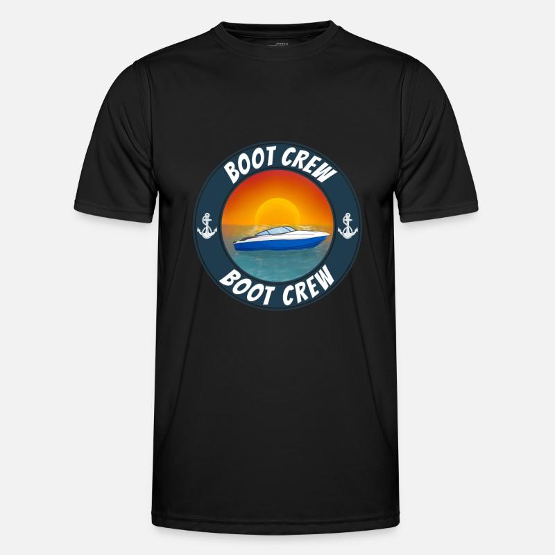 Boot crew Motorboot - Männer Funktions-T-Shirt - Schwarz