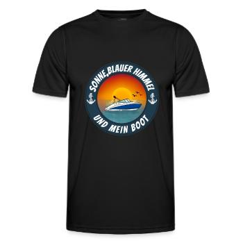 Sonne blauer Himmel und mein Boot - Männer Funktions-T-Shirt - Schwarz - Vorne - AI Model Male 178 dark (178cm)