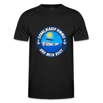 Sonne blauer Himmel und mein Boot - Männer Funktions-T-Shirt - Schwarz - Vorne - AI Model Male 178 dark (178cm)