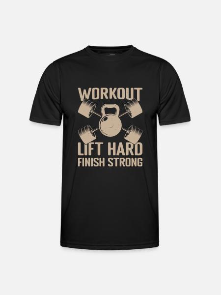 Fitness Motivation Bodybuilder Workout Lift Hard - Men's Functional T-Shirt - black