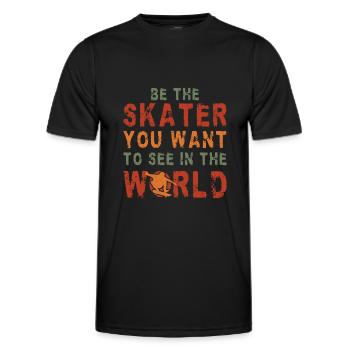 Skateboarding Skateboard Design For Skateboarder - Men's Functional T-Shirt - black - Front - AI Model Male 178 dark (178cm)