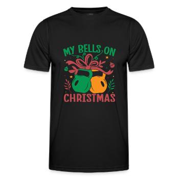 Fitness Fanatics My Bells On Christmas - Men's Functional T-Shirt - black - Front - AI Model Male 178 dark (178cm)
