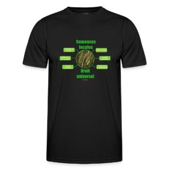 Les semences locales - T-shirt sport Homme - noir - Devant - AI Model Male 178 dark (178cm)