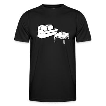 Wohnen Symbol Tisch Sofa Wohnzimmer - Männer Funktions-T-Shirt - Schwarz - Vorne - AI Model Male 178 dark (178cm)